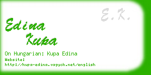 edina kupa business card